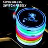2026 Hot Car Sticker For Peugeot Car Styling LED Luminous Car Water Cup Holder Coaster Lamps For Peugeot 308 408 508 RCZ 208 300