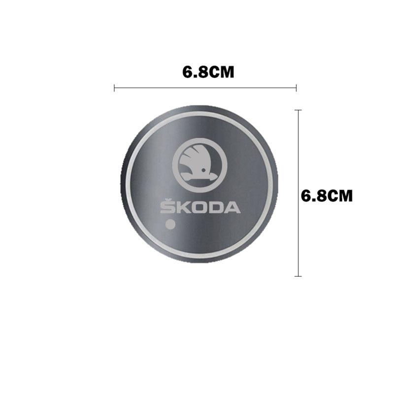 Car LED Cup Holder Lights Mat 7 Color-Changing Light Coasters For Skoda octavia 2 a7 a5 rapid fabia yeti superb SCALA Accessorie