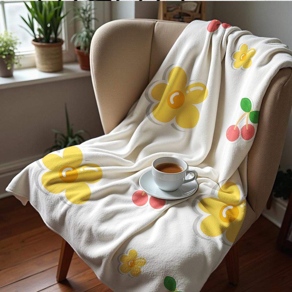 White Snow Bubble Cartoon Anime Print Flannel Blanket Soft Warm Throw for Kids Bedroom Sofa Christmas Office Car