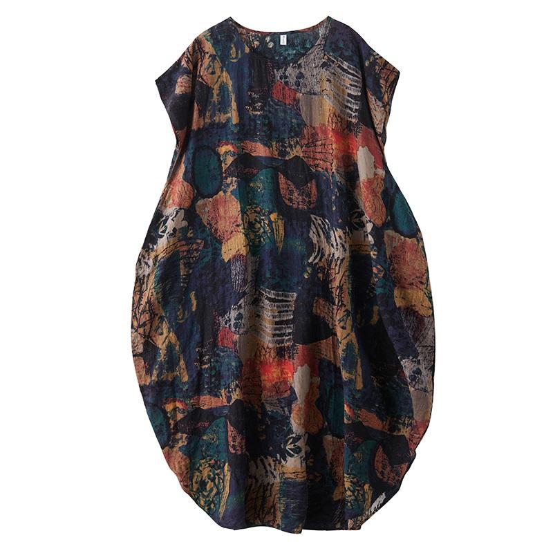 short sleeve oversized cotton vintage floral new in dresses for women casual loose maxi long summer dress