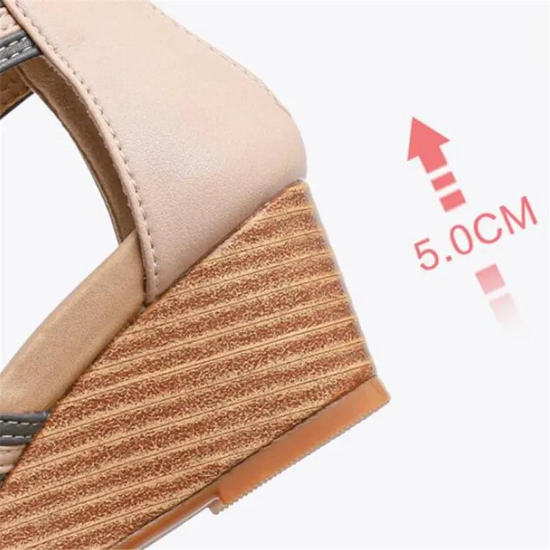 Fashion Platform Wedge Heel Platform Sandals Women  Summer New Bag Heel Zipper Roman Shoes Fashion Casual Women Sandals