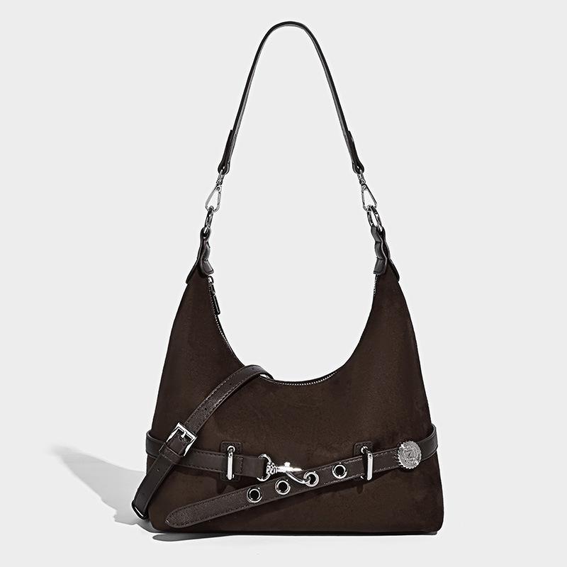 

High-Grade Women s 2025 Fall Winter Popular Fashion All-Match Shoulder Bag Velvet Feel Large Capacity Commuter Tote Coffee Suede