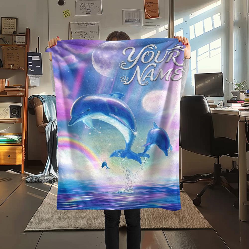 1PC Custom Name Ocean Adventure Turtle Patterned Flannel Blanket Suitable For All Seasons for Home Decor Warmth and Comfort Gifts Holiday Present_lx