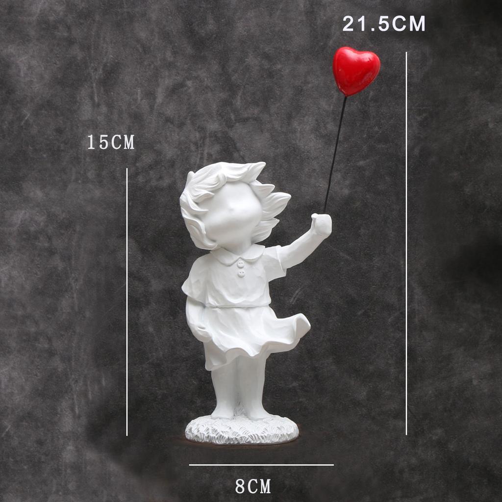 Banksy Heart Balloon And Flying Girl Inspired Artwork Modern Sculpture Home Decoration Statue Decoration
