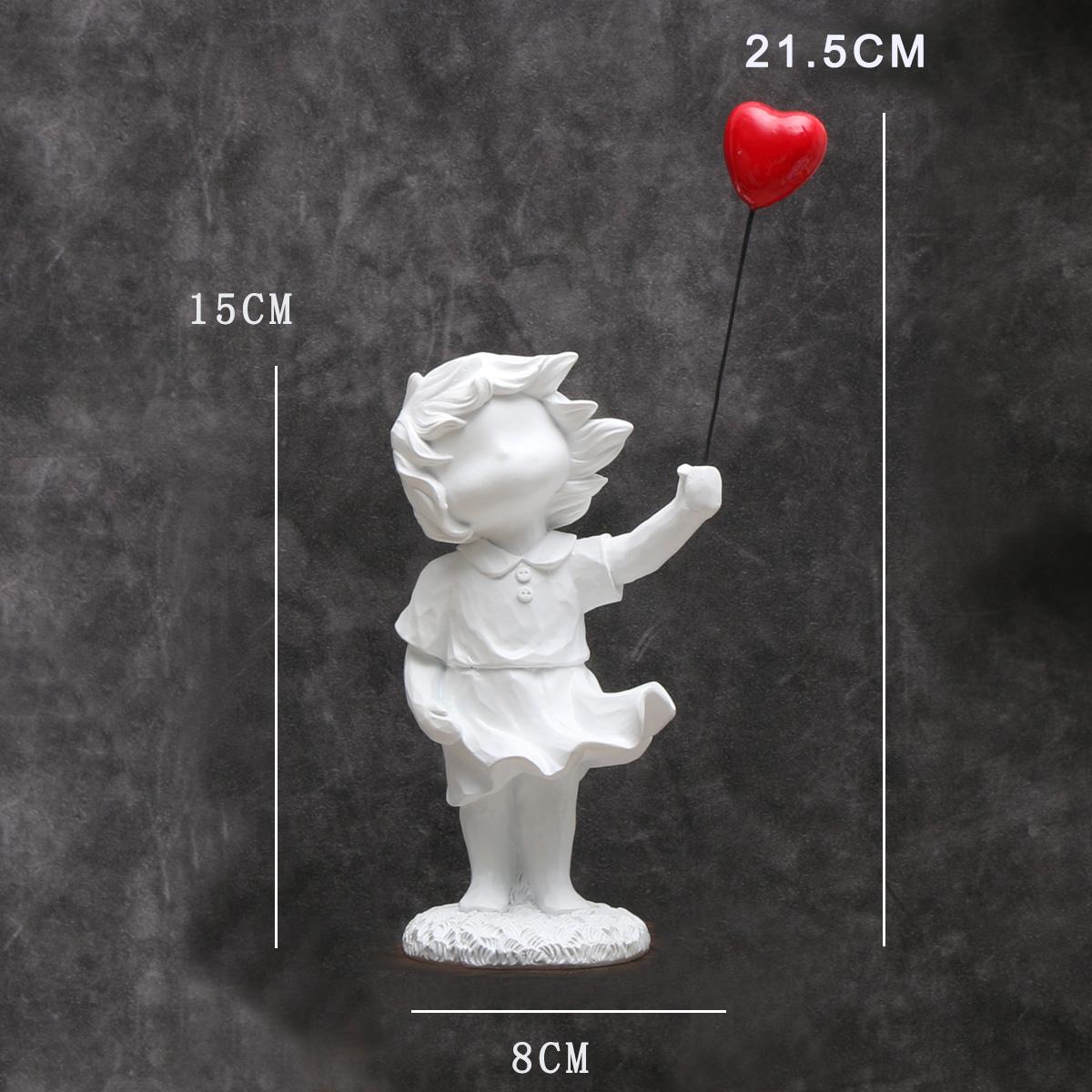 

Banksy Heart Balloon And Flying Girl Inspired Artwork Modern Sculpture Home Decoration Statue Decoration