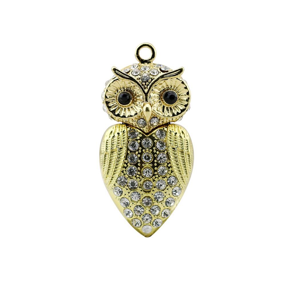 Pingente Coruja de Cristal Pen Drive USB 128GB Pendrive 256GB Animal de Metal Pen Drive 8GB 16GB 32GB 64GB Stick de Memória USB Disco USB