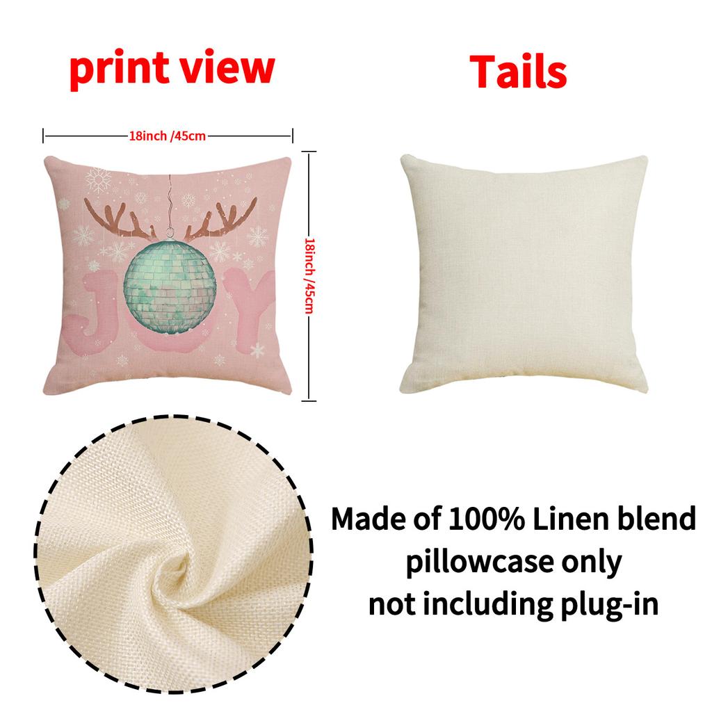 New Cartoon Cute Pink Christmas Pillow Case Gnome Old Man Printed Cushion Home Decoration Sofa Cushion