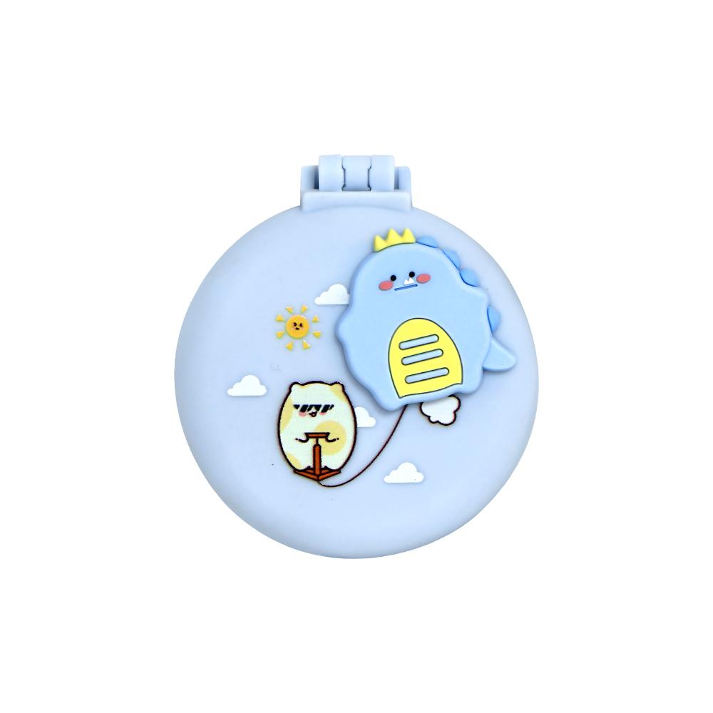 

Cute Soft Comb Color Changing Little Dinosaur Folding Mirror Comb Mini Cartoon Round Comb Portable Air Cushion Comb Salon Tools