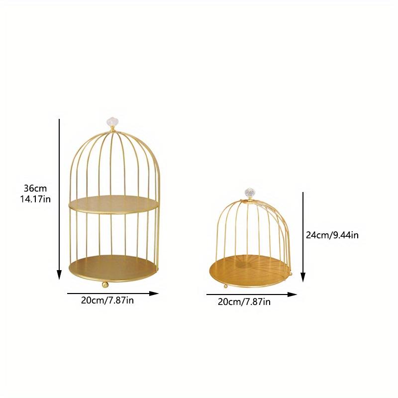 Single/double-layer 1pc Bathroom Skin Care Cosmetics Iron Bird Cage Storage rack,Jewelry Makeup Organizer Storage Rack Suitable for Girls.