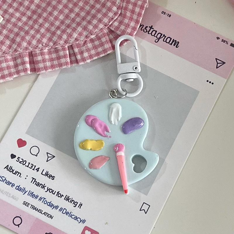 Classic Paint Palette Pendant Keychain Car Heart-Shaped Cute Keyring Art Course Grauduation Souvenir Gifts