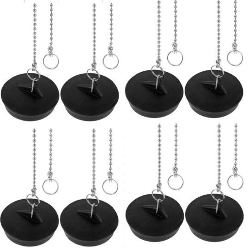 8/2 Stück Spülbeckenstöpsel Universal Gummi Abflussstopfen Mit Runder Kugelkette Bad Spülbecken Abflussstopfen Für Küche Und Badezimmer Passend