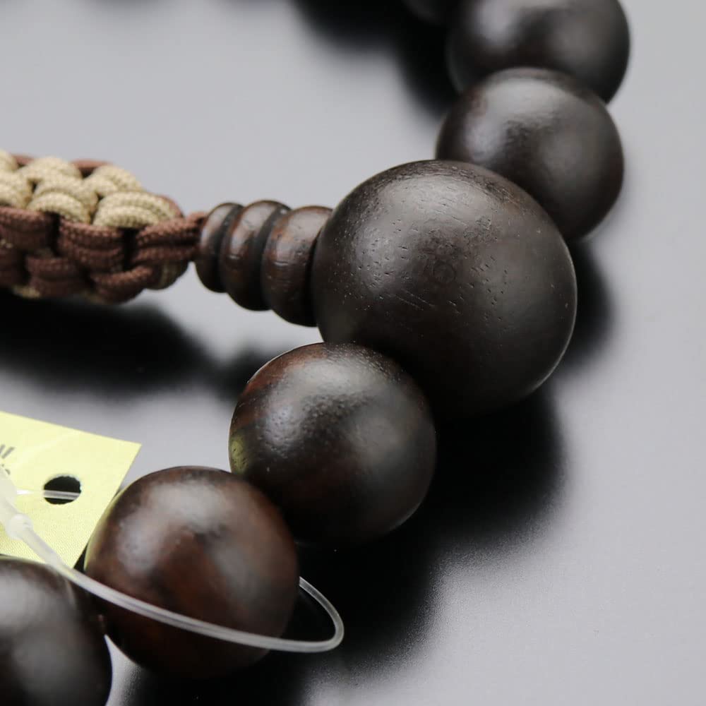 Special Jodo Shinshu Buddhist Prayer Beads for 20 Matte Striped Ebony with Cord Tassel Buddhist Prayer Kyoto Prayer Natural Memorial My Prayer Prayer