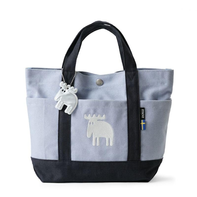 

moz [Official genuine product] [T2O limited bonus included] canvas tote bag mini tote lunch tote nordic brand design elk With reflective charm pocket