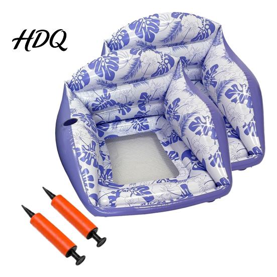 Schwimmende Armlehne mit Getränkehalter, aufblasbare Pool-Schwimmtiere für Erwachsene, strapazierfähiger Liegestuhl, Schwimmstuhl, Hängematten-Sitz mit Sommerparty-See-Strand-Raft