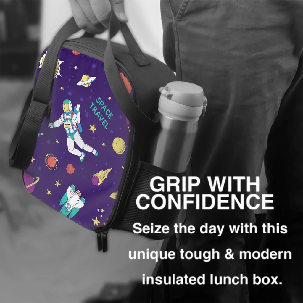 Planets In Galaxy Universe Insulated Lunch Bag for School Picnic Travel Outer Deep Space Tote Box Containers for Kids Cooler Bag