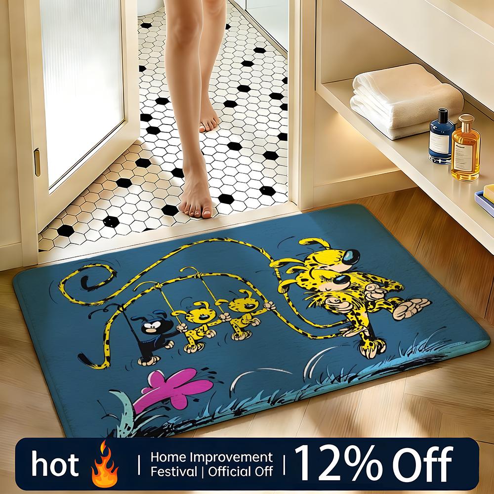 Soft Absorbent Non-Slip Rug Cartoon M-Marsu-pi-la-mi Floor Mat Home Decor Doormat Bedroom Floor Mat Shower Carpet 40x60cm