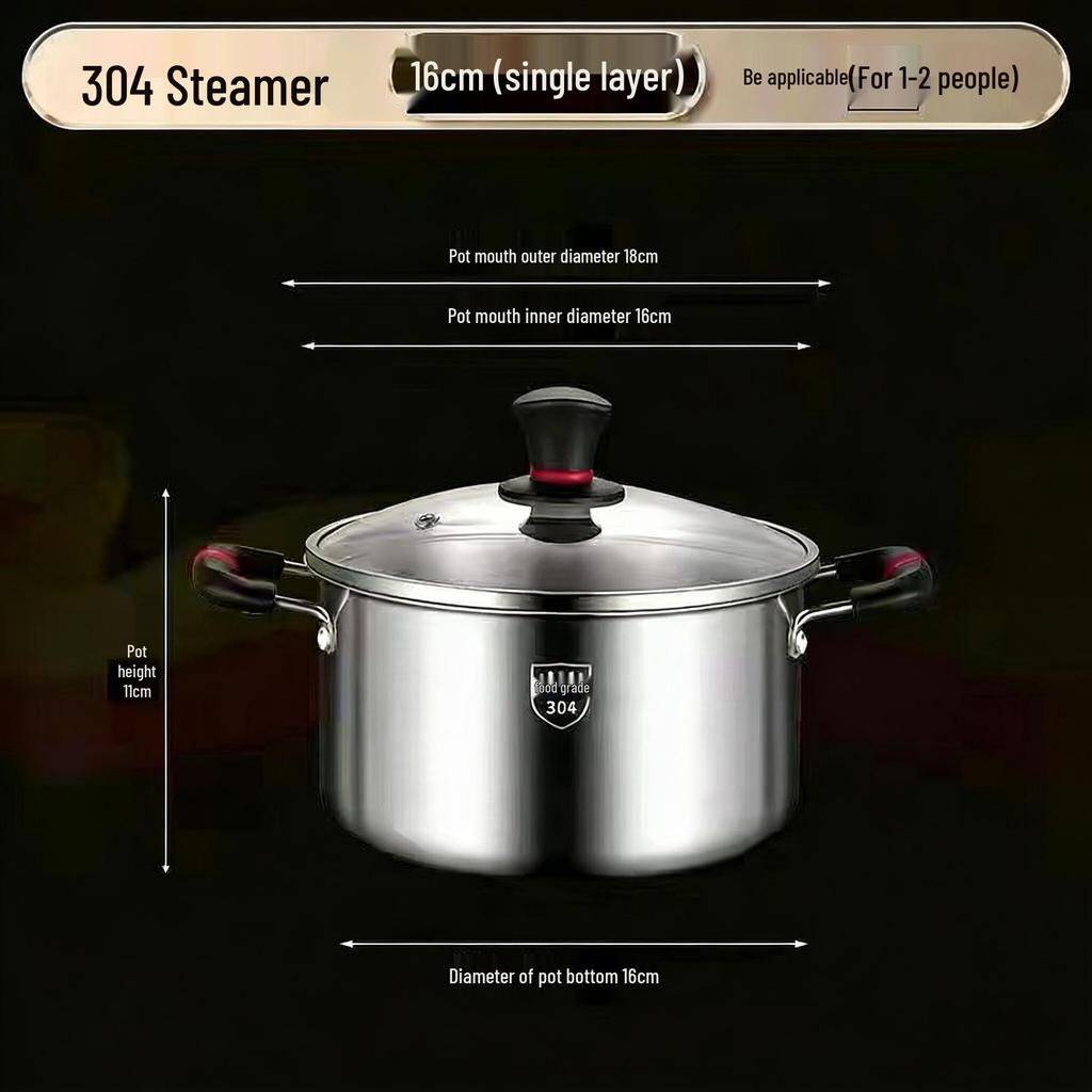 316L Stainless Steel Soup Pot with Handles - Non-Stick for Steaming, Cooking, and Stewing On Induction Cookers