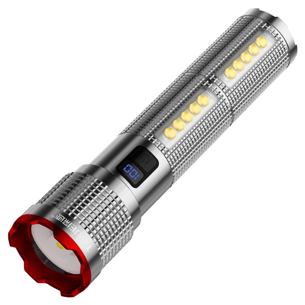 Powerful LED Flashlight Rechargeable Lamp Side Light Waterproof Tactical Lantern Handheld Torch Outdoor Camping Hiking