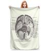 Brain Nervous System Diagram Anatomy Blanket Soft Warm Flannel Throw Blanket Cover for Bed Living Room Picnic Travel Home Couch