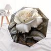1pc Automatic Open/Close Umbrella with Elegant White Rose Floral design - Windproof 8-Rib sturdy Frame, Compact Folding Umbrel
