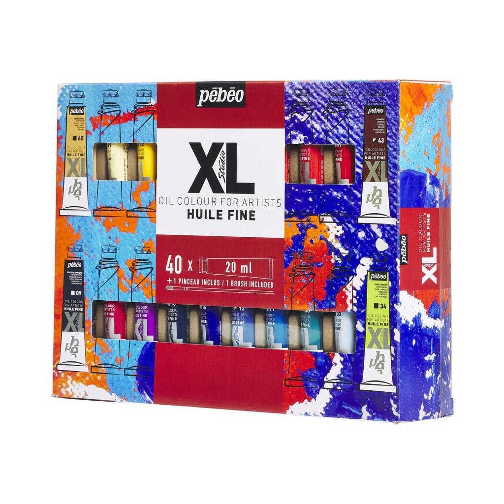 Pebeo Oil Paint XL Set X 40 Colors 1 Brush (20ml + Included)