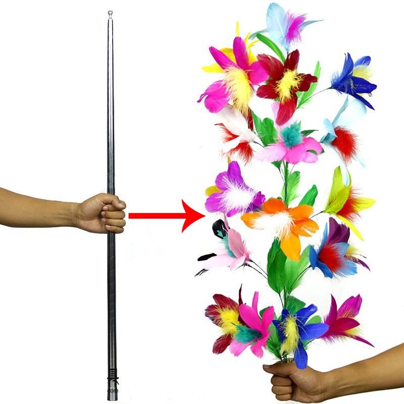 

Исчезающая исчезающая трость-цветок, магические трюки для фокусников, магический реквизит для сцены крупным планом серебряный