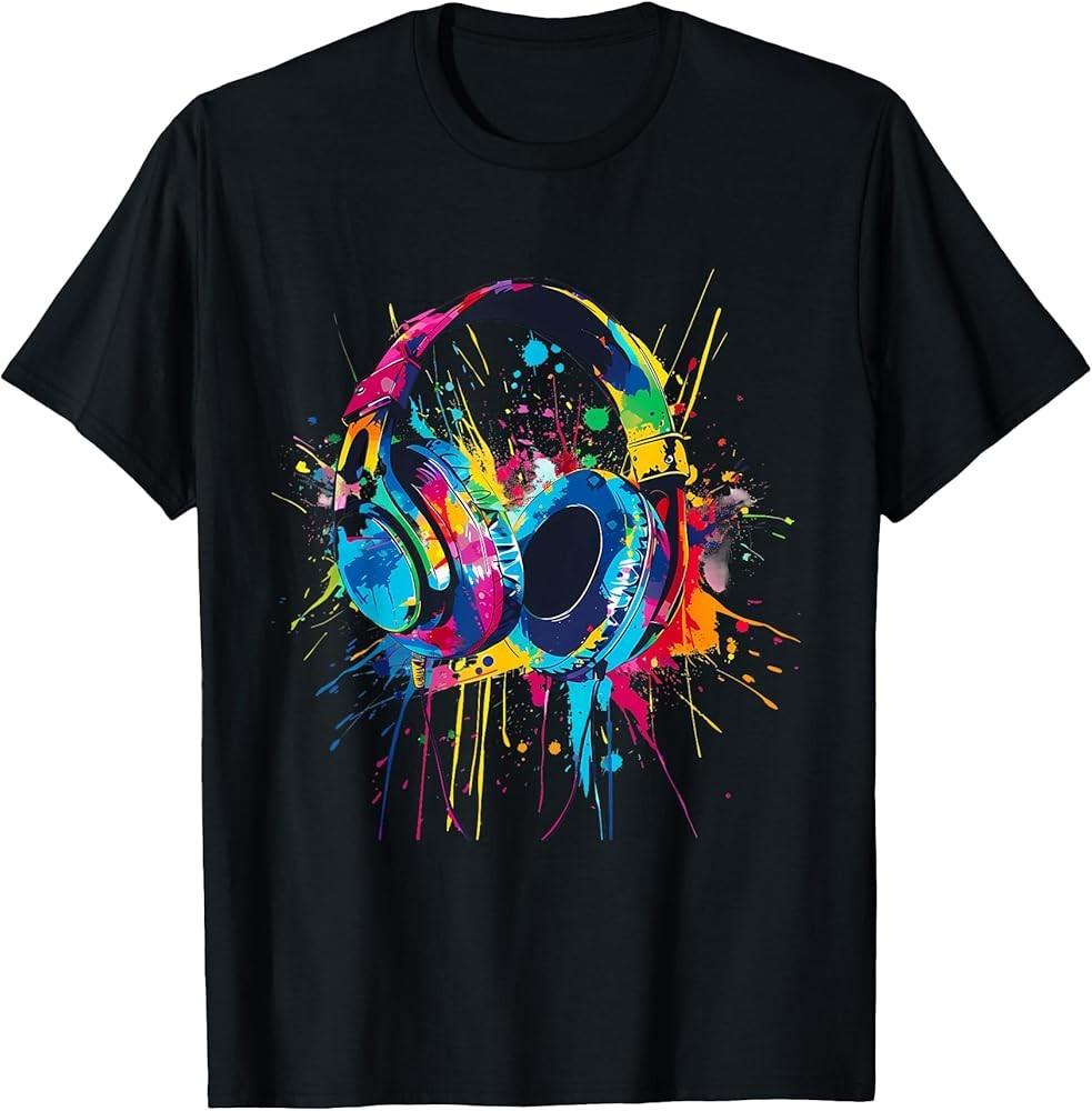 

Headphones Music DJ Music Headphones Splash EDM Music Lover TShirt Unisex T-Shirt XXL