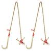 2PCS 5/16"x6' G80 Tow Chain 15" J Hook Long Shank RTJ & Grab Hooks Wrecker
