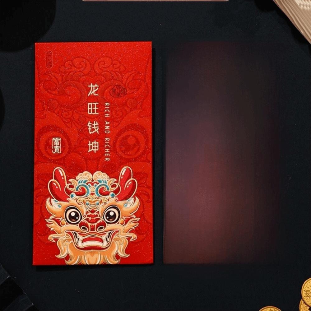 6Pcs/set Hot Stamping Dragon Zodiac Red Packet Paper Lucky Red Packets  New Year