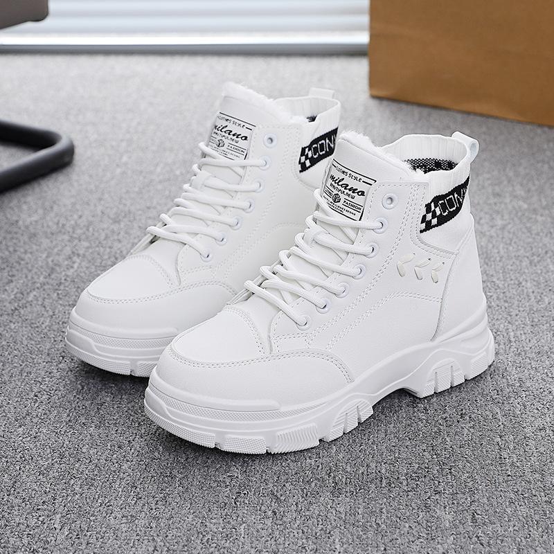 Women's Large Size Soft Sole Winter Warm Fur One Anti-slip Snow Boots Padded Lined Ankle Boots Windproof Outdoor Sports Cotton Boots