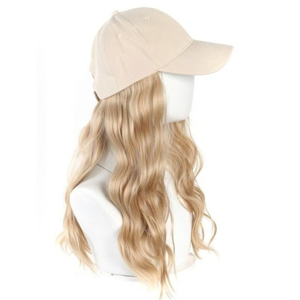 All-in-One Design Long Wavy Curly Hair Adjustable Baseball Cap Hair Extension  Daily Use