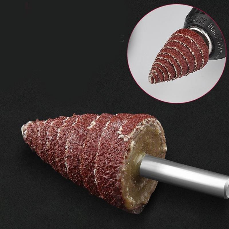 Vielseitige 5 Stück Kegelförmige Schleifpapier Entgratungs-Schleif-Polier-Lamellenschleifscheibe Schleifkopf für Tieflochpolitur