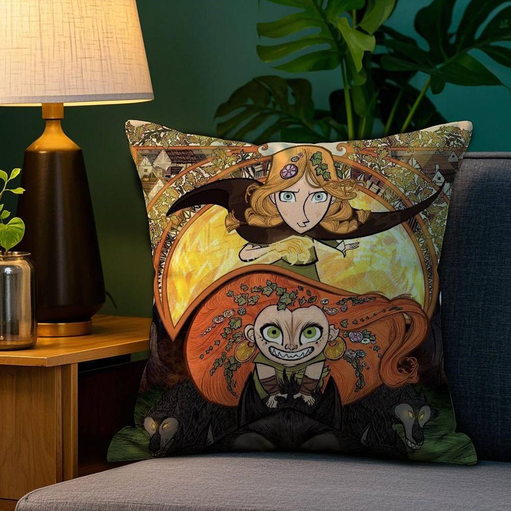 

Ireland W-Wolfwalkers Pillow Case Plush Fabric Soft Double Sided Print Sofa Cushion Cover Throw Pillow Covers 12x12Inch