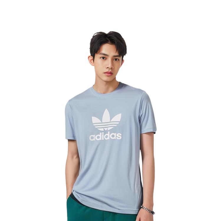 adidas Originals Trefoil T Shirt Men's Pink Blue FM3794