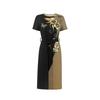 Temperament Commuting Belt Short Sleeved Round Neck Printed Women's Dresses