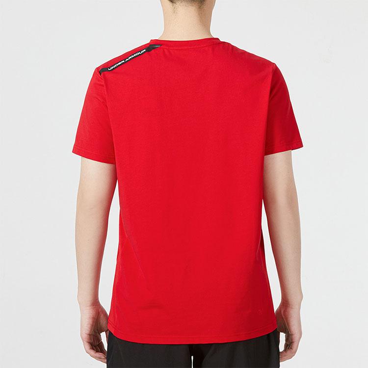 Under Armour Logo Print Sports Knit Crew Neck T-Shirt Men Tops Red 22500514-600