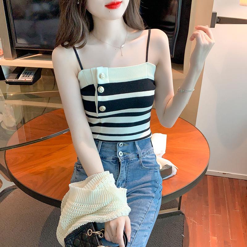 Summer 2025 Women's Chic Striped Knitted Tank Top