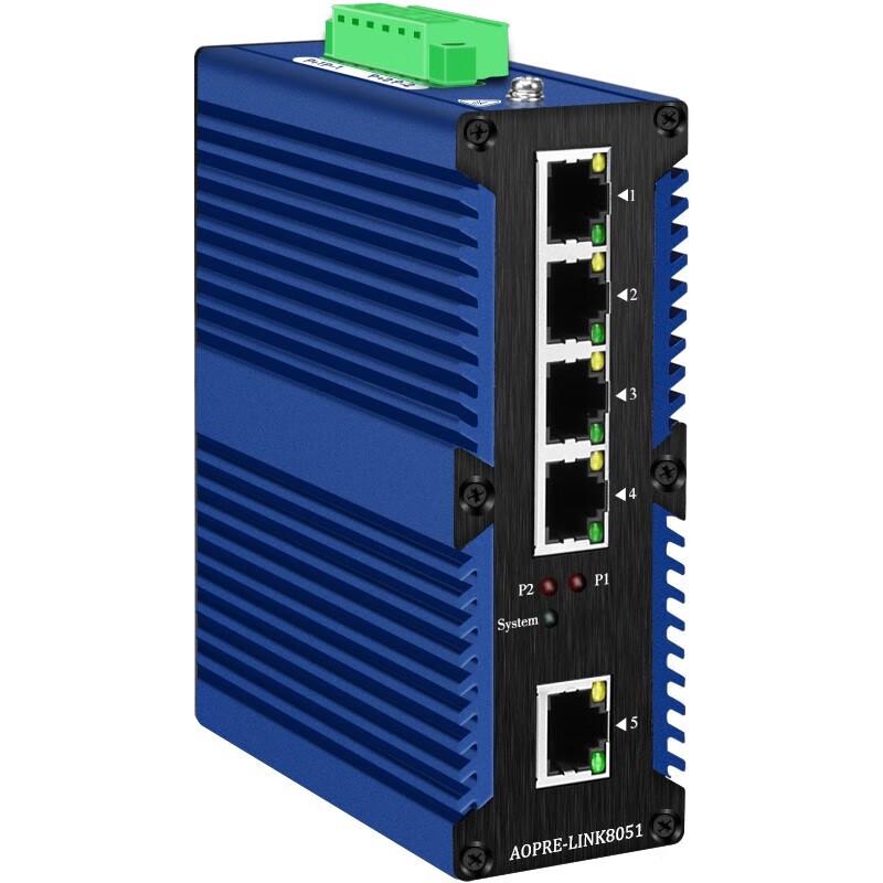 AOPRE LINK8051 5-Port 100M Industrial PoE Ethernet Switch