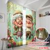 2pcs,2D plane printing Window Curtain Whimsical Grandparents Love Versatile Polyester (without rod) Gifts Use for Bedroom Living