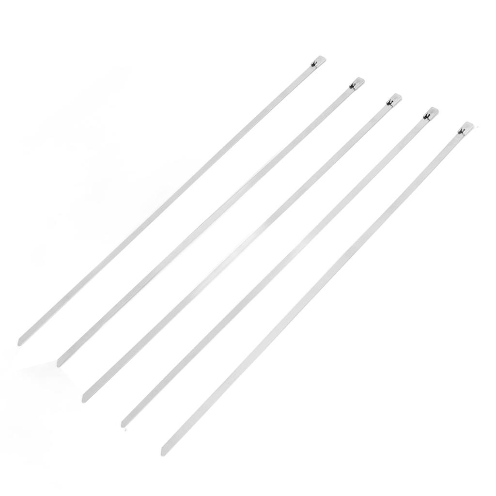 100 STÜCK 304 Edelstahl Kabelbinder Marine Selbstverriegelnder Kopf Metallkabelbinder Stahl-Kabelbinder