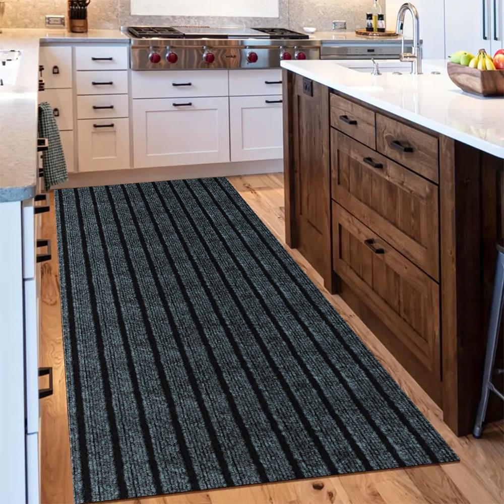 Kitchen Floor Mat Bedroom Living Room Long Bedside Area Rug Hallway Striped Brush Carpet Anti Slip Bathroom Entrance Doormat