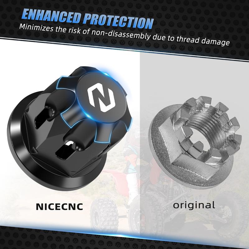 NICECNC 7075 Aluminum Alloy Front Rear Wheel Axle Nuts For HONDA TRX450R 450ER 400X 300X 250X 90304-HM5-A80 90309-HC4-000