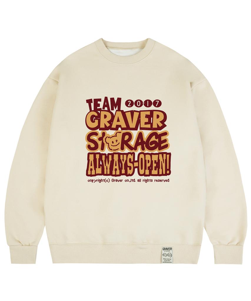 GRAVER [Unisex] Storage Sweatshirt_Cream