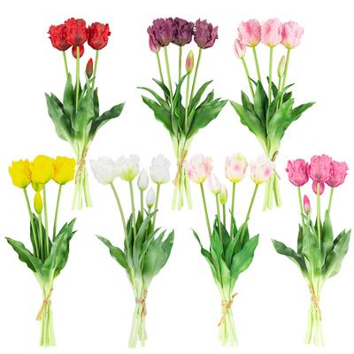 Artificial Flower Soft Rubber Tulip Bouquet Fake Flower Home Decoration Living Room Decoration