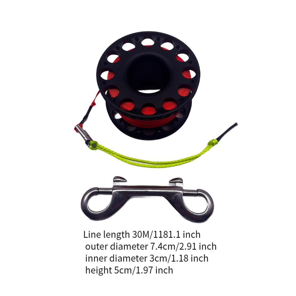 Diving Reel with Double End Bolt Snap Clip, Reel, Portable Spool for Accessories