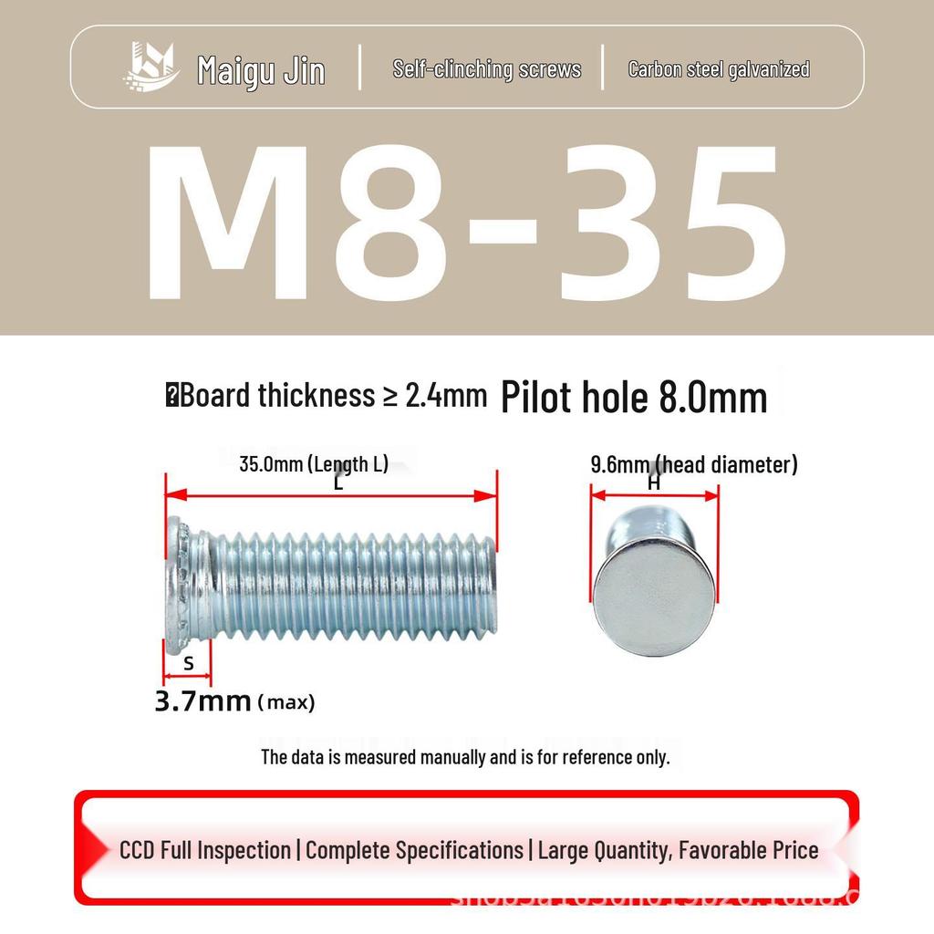 Flat Head Carbon Steel Galvanized Rivet Nuts FH-M2 to M10 - Free Shipping
