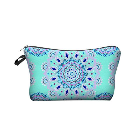 

Retro Mandala Printed Toiltry Storage Pouch Travel Zipper Woman Cosmetic Bag
