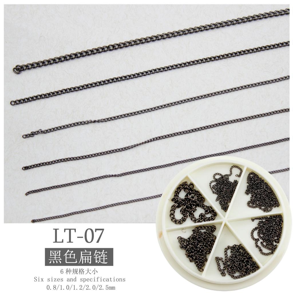 Nail Art Nail Art Jewelry Steel Ball Chain Ultra-Fine Metal 6-Grid Mixed Turntable Jewelry Decoration