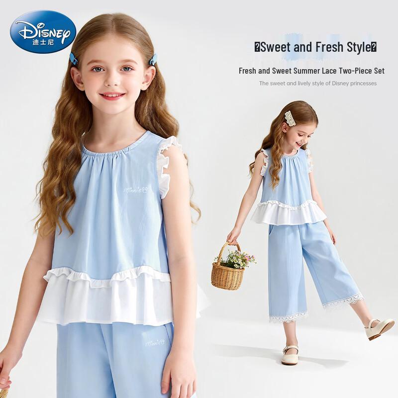 Disney Girls' Ruffle Sleeveless Top & Wide-Leg Pants Set