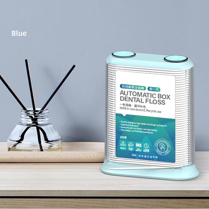 

100 Pcs/Box Dental Floss Picks Dispenser Automatic Pop-Up Organiser Case with Flossers for Clean Teeth Floss Sticks Toothpick синий